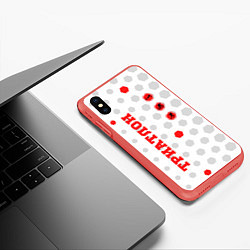 Чехол iPhone XS Max матовый ТРИАТЛОН - ТРОЕБОРЬЕ, цвет: 3D-красный — фото 2