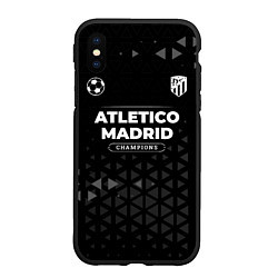 Чехол iPhone XS Max матовый Atletico Madrid Форма Champions, цвет: 3D-черный