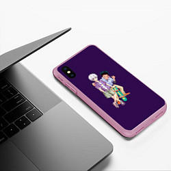 Чехол iPhone XS Max матовый Killua Zoldyck, цвет: 3D-розовый — фото 2