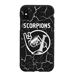 Чехол iPhone XS Max матовый Scorpions КОТ Трещины, цвет: 3D-черный