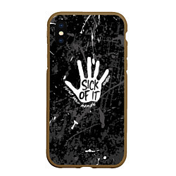 Чехол iPhone XS Max матовый Skillet - Sick of it, цвет: 3D-коричневый