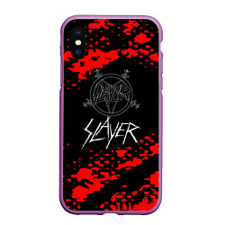 Чехол iPhone XS Max матовый Slayer - Reign in Blood, цвет: 3D-фиолетовый