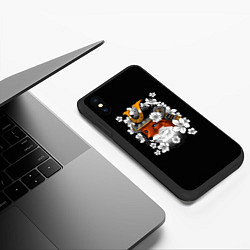 Чехол iPhone XS Max матовый Лис Самурай, цвет: 3D-черный — фото 2