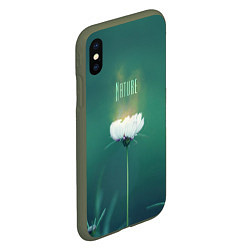 Чехол iPhone XS Max матовый Природа - цветок, цвет: 3D-темно-зеленый — фото 2