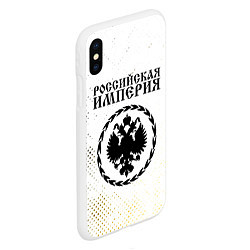 Чехол iPhone XS Max матовый RUSSIAN EMPIRE - ГЕРБ - Гранж FS, цвет: 3D-белый — фото 2