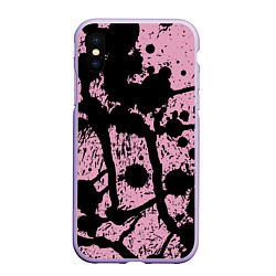 Чехол iPhone XS Max матовый Кляксы Авангард Узор Blots Vanguard Pattern, цвет: 3D-светло-сиреневый