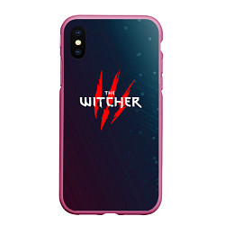 Чехол iPhone XS Max матовый THE WITCHER ВЕДЬМАК Минимализм, цвет: 3D-малиновый