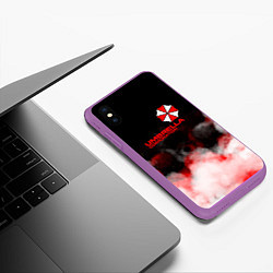 Чехол iPhone XS Max матовый Umbrella Corporation туман, цвет: 3D-фиолетовый — фото 2