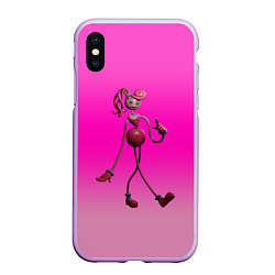 Чехол iPhone XS Max матовый POPPY PLAYTIME МАМА ДЛИННЫЕ НОГИ, цвет: 3D-сиреневый