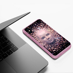 Чехол iPhone XS Max матовый АБСТРАКЦИЯ ЧЕЛОВЕЧЕСКОГО ЛИЦА, цвет: 3D-розовый — фото 2