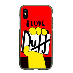 Чехол iPhone XS Max матовый Love Duff, цвет: 3D-темно-зеленый