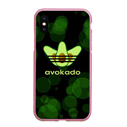 Чехол iPhone XS Max матовый Авокадо - Adidas, цвет: 3D-розовый