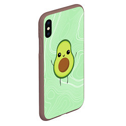 Чехол iPhone XS Max матовый Авокадо avocado, цвет: 3D-коричневый — фото 2