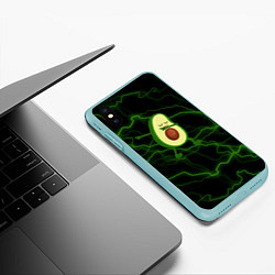 Чехол iPhone XS Max матовый Avocado молнии, цвет: 3D-мятный — фото 2