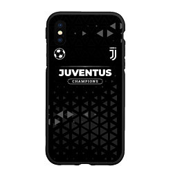 Чехол iPhone XS Max матовый Juventus Форма Champions, цвет: 3D-черный