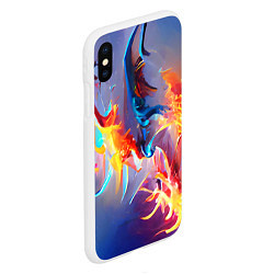 Чехол iPhone XS Max матовый Замерзшее пламя, цвет: 3D-белый — фото 2