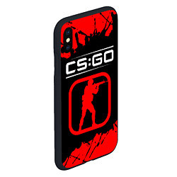 Чехол iPhone XS Max матовый CS:GO лого с линиями и спецназом, цвет: 3D-черный — фото 2