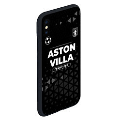 Чехол iPhone XS Max матовый Aston Villa Форма Champions, цвет: 3D-черный — фото 2