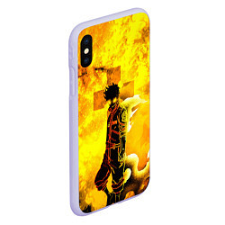 Чехол iPhone XS Max матовый ПЛАМЕННАЯ БРИГАДА ПОЖАРНЫХ, FIRE FORCE, цвет: 3D-светло-сиреневый — фото 2