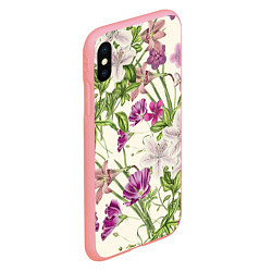 Чехол iPhone XS Max матовый Цветы Розового Цвета, цвет: 3D-баблгам — фото 2