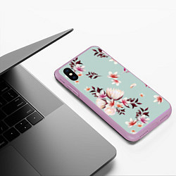 Чехол iPhone XS Max матовый Цветы Яркие В Летнем Саду, цвет: 3D-сиреневый — фото 2