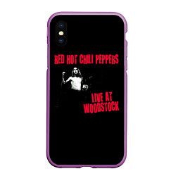 Чехол iPhone XS Max матовый Live at Woodstock - Red Hot Chili Peppers, цвет: 3D-фиолетовый