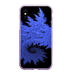 Чехол iPhone XS Max матовый Абстрактный морозный узор Abstract frost pattern, цвет: 3D-сиреневый