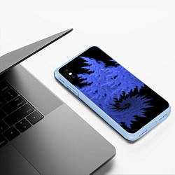 Чехол iPhone XS Max матовый Абстрактный морозный узор Abstract frost pattern, цвет: 3D-голубой — фото 2