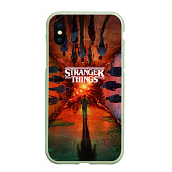 Чехол iPhone XS Max матовый Stranger Things 4 Измерения, цвет: 3D-салатовый