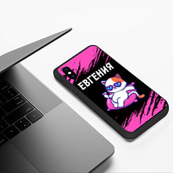 Чехол iPhone XS Max матовый Евгения - КОШЕЧКА - Краски, цвет: 3D-черный — фото 2