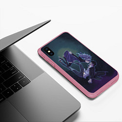 Чехол iPhone XS Max матовый Darker than black арт, цвет: 3D-малиновый — фото 2