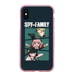 Чехол iPhone XS Max матовый SPY X FAMILY СЕМЬЯ ШПИОНА ЛОЙД, АНЯ, ЙОР, цвет: 3D-розовый