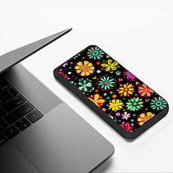 Чехол iPhone XS Max матовый MULTICOLORED FLOWERS, цвет: 3D-черный — фото 2