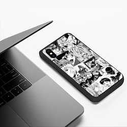 Чехол iPhone XS Max матовый Евангелион паттерн, цвет: 3D-черный — фото 2