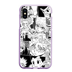 Чехол iPhone XS Max матовый Hunter x Hunter pattern, цвет: 3D-сиреневый