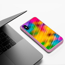 Чехол iPhone XS Max матовый RAINBOW POLYCHROME, цвет: 3D-розовый — фото 2