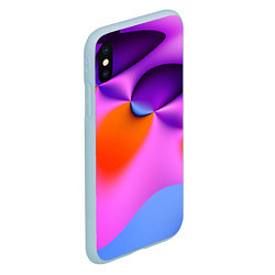 Чехол iPhone XS Max матовый Абстрактная красочная композиция Лето Abstract col, цвет: 3D-голубой — фото 2