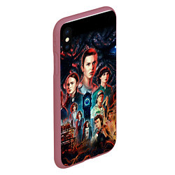 Чехол iPhone XS Max матовый ОЧЕНЬ СТРАННЫЕ ДЕЛА 4 STRANGER THINGS 4, цвет: 3D-малиновый — фото 2