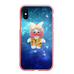 Чехол iPhone XS Max матовый Lalafanfan Duck в космосе, цвет: 3D-баблгам