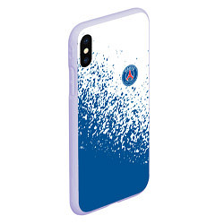 Чехол iPhone XS Max матовый Psg синие брызги, цвет: 3D-светло-сиреневый — фото 2