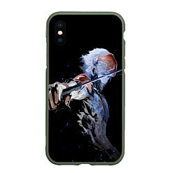 Чехол iPhone XS Max матовый METAL GEAR RISING Райден с мечом, цвет: 3D-темно-зеленый