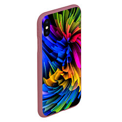 Чехол iPhone XS Max матовый Абстрактная неоновая композиция Abstract neon comp, цвет: 3D-малиновый — фото 2