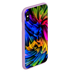 Чехол iPhone XS Max матовый Абстрактная неоновая композиция Abstract neon comp, цвет: 3D-сиреневый — фото 2