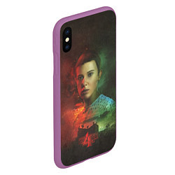 Чехол iPhone XS Max матовый 11 Jane Hopper, цвет: 3D-фиолетовый — фото 2