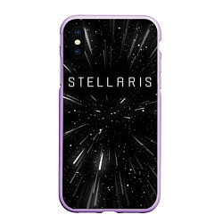 Чехол iPhone XS Max матовый Stellaris WARP, цвет: 3D-сиреневый