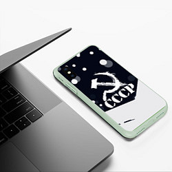 Чехол iPhone XS Max матовый Ussr - ссср - серп и молот, цвет: 3D-салатовый — фото 2