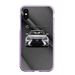 Чехол iPhone XS Max матовый Lexus auto, цвет: 3D-сиреневый