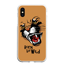 Чехол iPhone XS Max матовый Born be wild!, цвет: 3D-белый