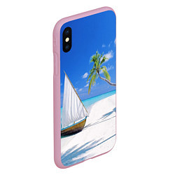 Чехол iPhone XS Max матовый Island of hawaii, цвет: 3D-розовый — фото 2