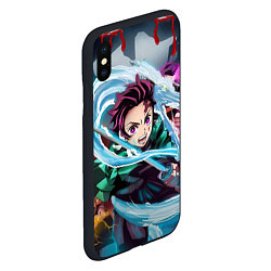 Чехол iPhone XS Max матовый ТАНДЖИРО КЛИНОК, РАССЕКАЮЩИЙ ДЕМОНОВ DEMON SLAYER, цвет: 3D-черный — фото 2